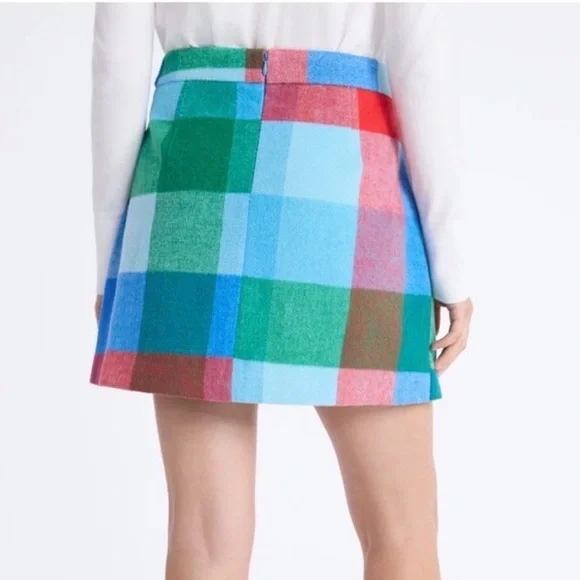 Free Assembly Plaid Faux Wrap Mini Skirt - Size 16 - Picture 2 of 12